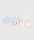 Girls' Red Hearts Pattern Organic Cotton and Elastane Undershirts - 2-Pack