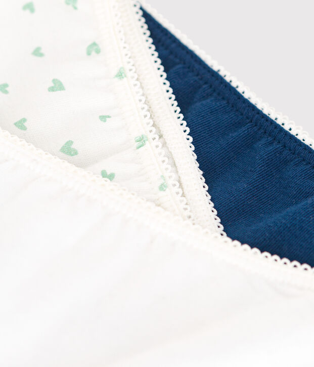 Children's heart-print cotton and elastane shorties - 3-pack multicolor