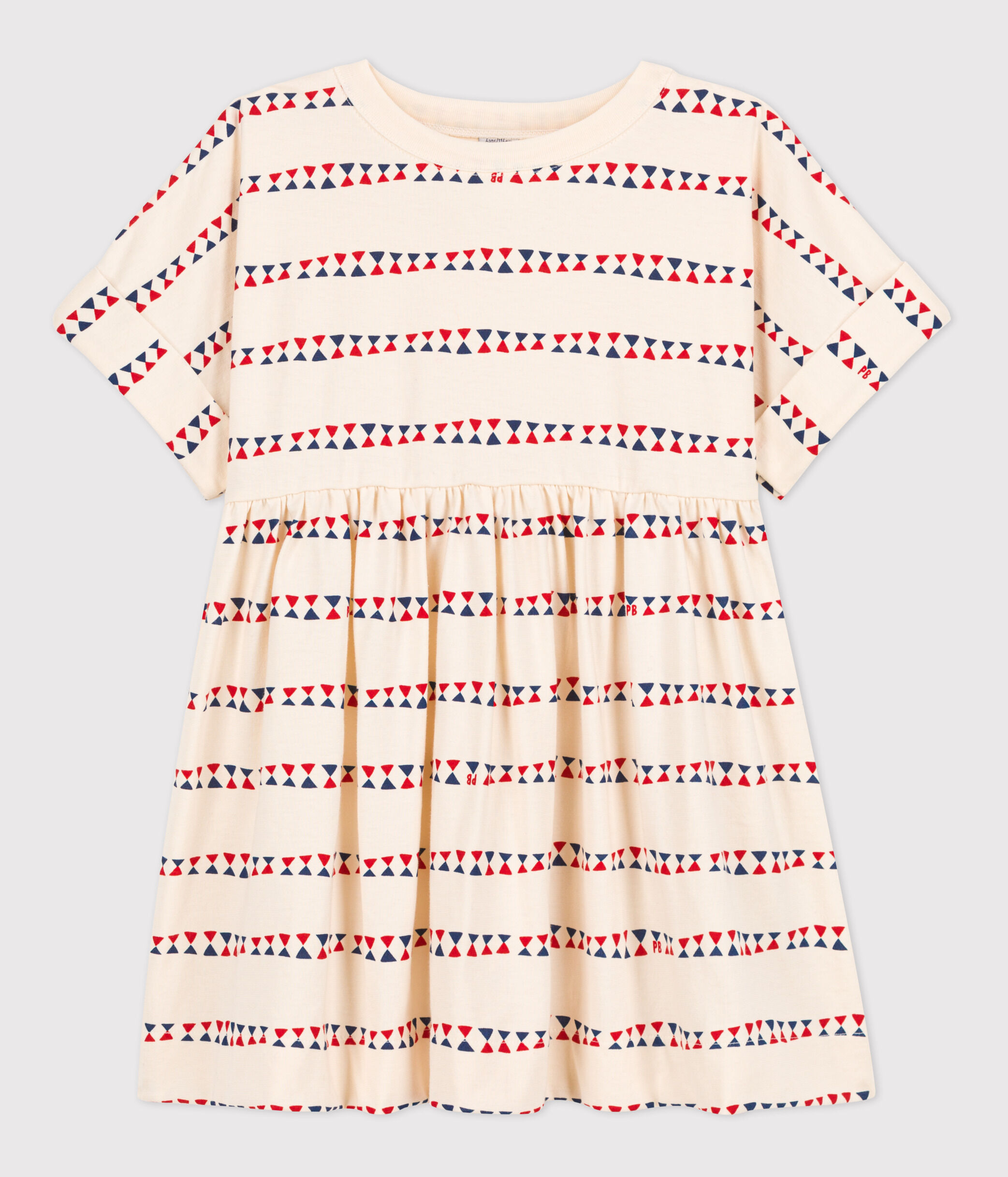 Pyjama Fille Petit Bateau - Vêtement Nuit Manches Courtes En Côte 1x1 Rayures Milleraies - Pantalon Large élastiqué - Confort Coton