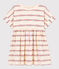 Girls' Short-Sleeved Patterned Cotton Dress AVALANCHE white/MULTICO