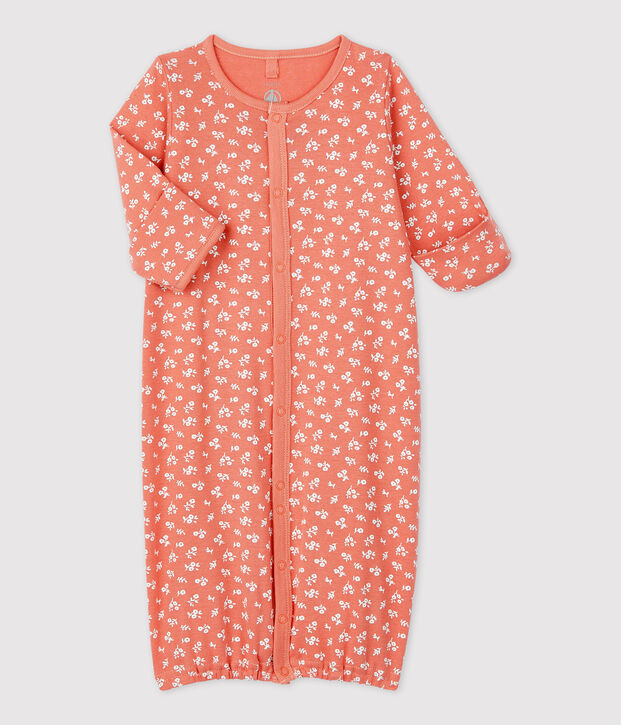 Babies' Organic Cotton Jumpsuit pink/white