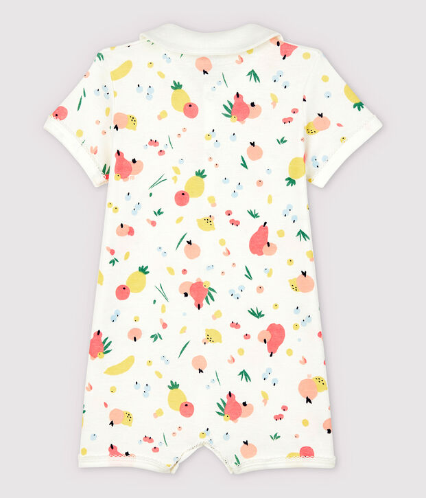 Baby Girls' Fruit Pattern Cotton Playsuit white/multicolor