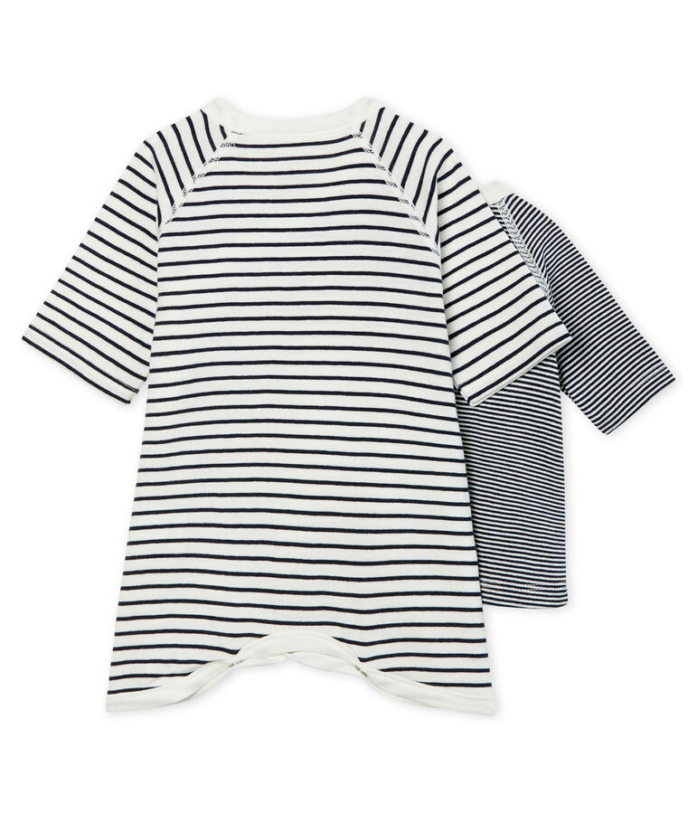 Baby Kimono Bodysuit and Undershirt Set in Rib Knit multicolor