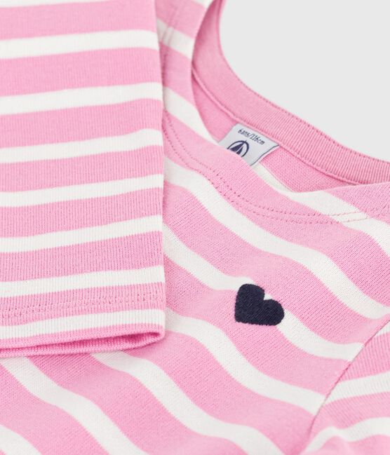 Children's long-sleeved cotton dress BOUDOIR pink/MILK