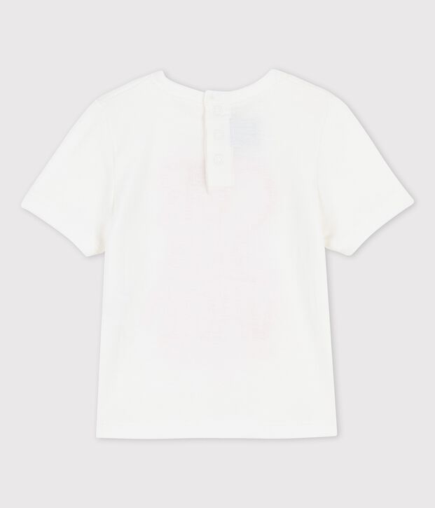 Babies' Short-Sleeved Cotton T-Shirt With Motif white