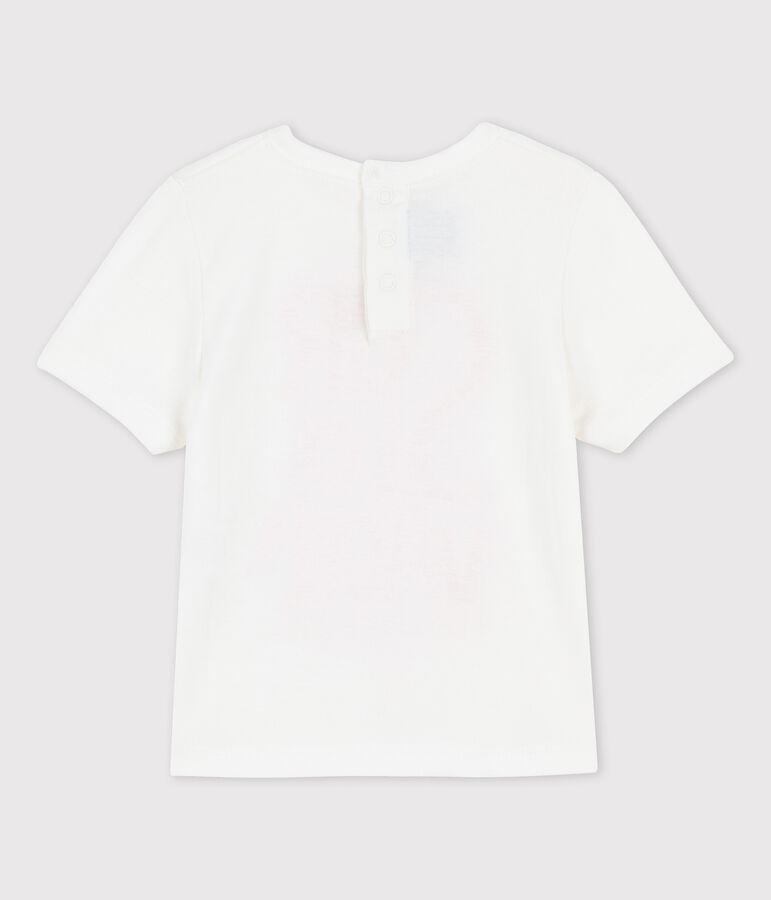Babies' Short-Sleeved Cotton T-Shirt With Motif white