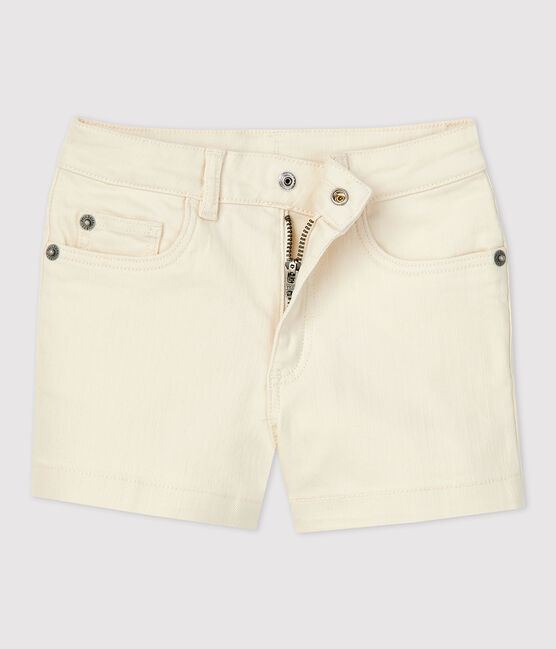 Girls' Denim Shorts AVALANCHE Ecru