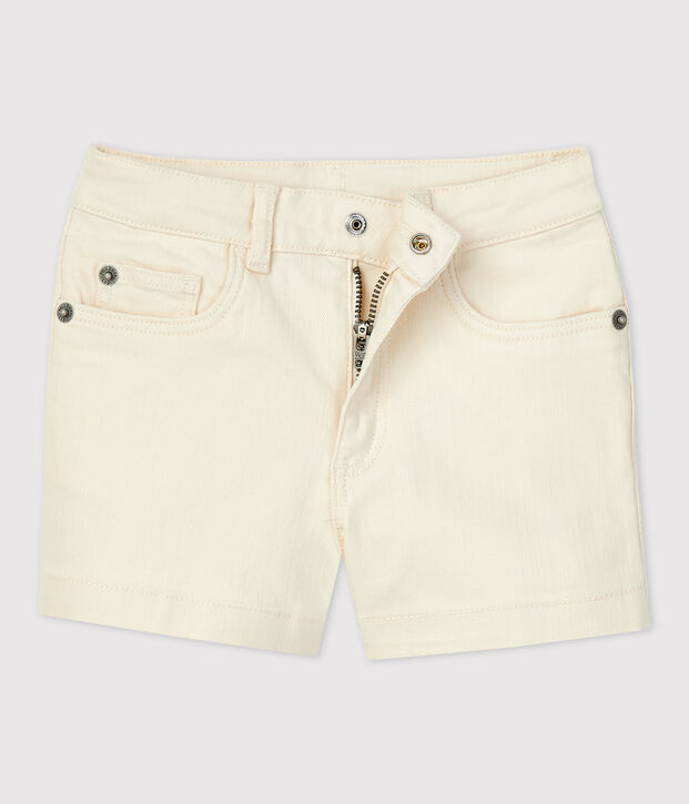 Girls' Denim Shorts Ecru