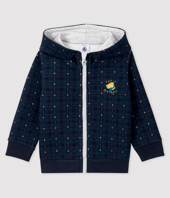 Baby boy's hooded sweatshirt SHADOW blue/MULTICO ecru