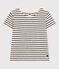 Girls' Stripy Slub Jersey T-shirt AVALANCHE white/SMOKING blue