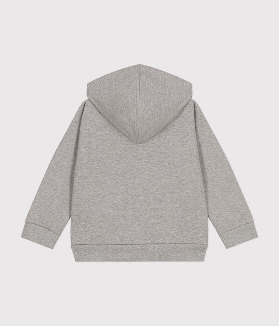Boys' zip-up fleece hoodie CHATON CHINE grey