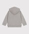 Boys' zip-up fleece hoodie CHATON CHINE grey