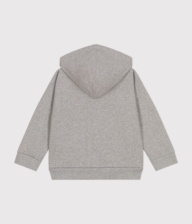 Boys' zip-up fleece hoodie grey