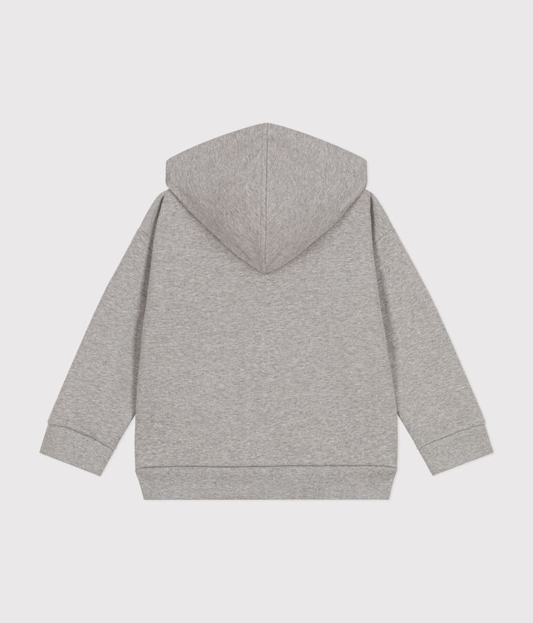 Boys' zip-up fleece hoodie grey