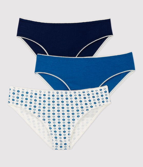 Girls' Graphic Floral Print Organic Cotton and Elastane Briefs - 3-Pack variante 1