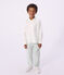 Children's long-sleeved plain cotton shirt ECUME white