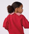 Children's plain cotton sweatshirt with a collar red