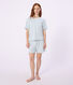 Women's short stripy cotton terry pyjamas