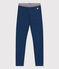 Girls' Denim Effect Fleece Jeggings MEDIEVAL blue/ECRU beige