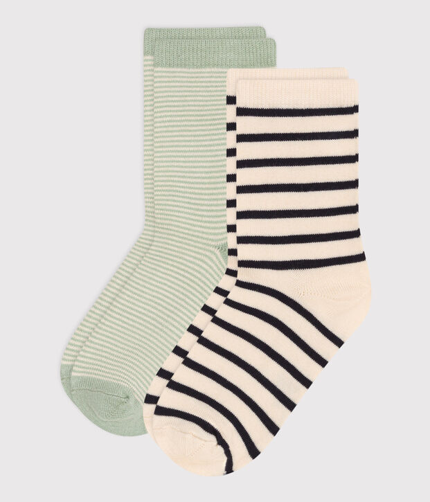 Children's Stripy Cotton Socks - 2-Pack multicolor