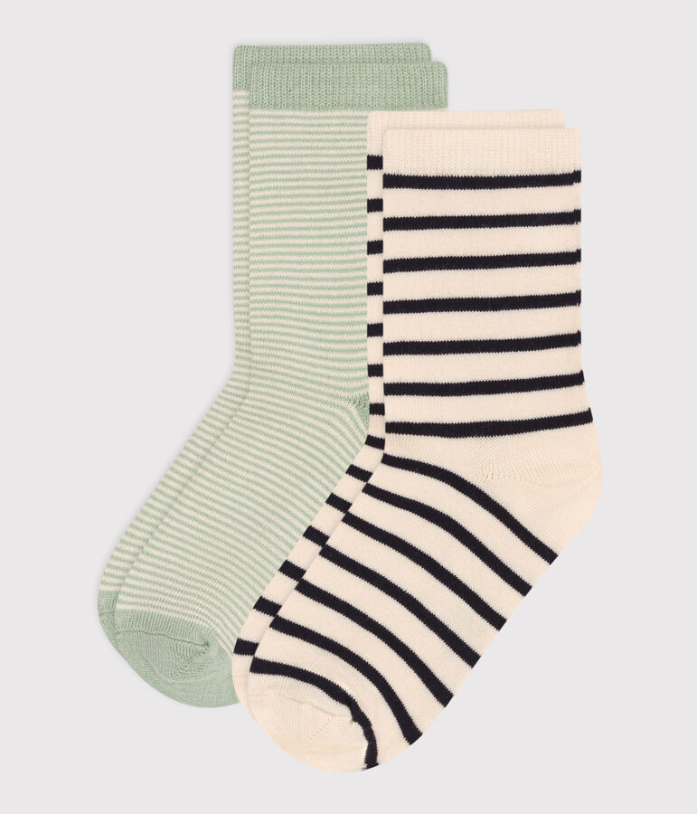 Children's Stripy Cotton Socks - 2-Pack multicolor