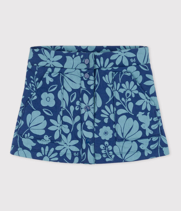 Girls' Printed Quilted Tube Knit Skirt blue/blue