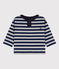 Babies' Long-Sleeved Cotton T-shirt MEDIEVAL blue/FUMEE