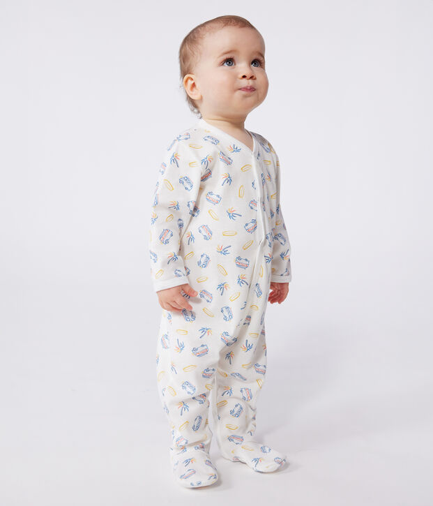 Babies' van design cotton pyjamas white/multicolor