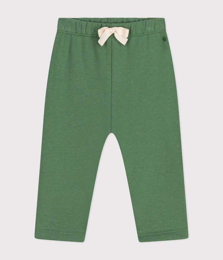 Babies' jogging bottoms in plain cotton PALMERAIE green