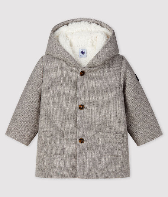 Baby boy's woollen coat GRIS CHINE grey