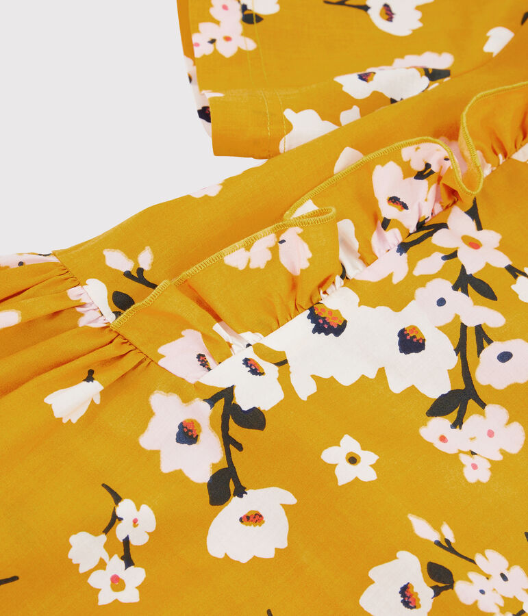 Girls' Short-Sleeved Dress yellow/multicolor