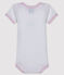 Baby girls' short-sleeved bodysuit ECUME white/DOLL pink