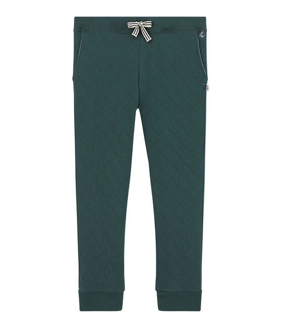 Boy's quilted double knit trousers SHERWOOD green