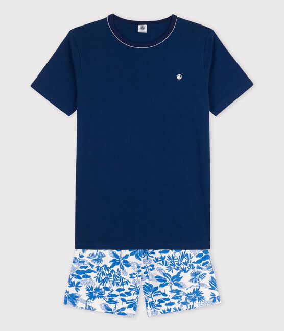 Boys' Blue Cotton Short Pyjamas MEDIEVAL blue/MULTICO white