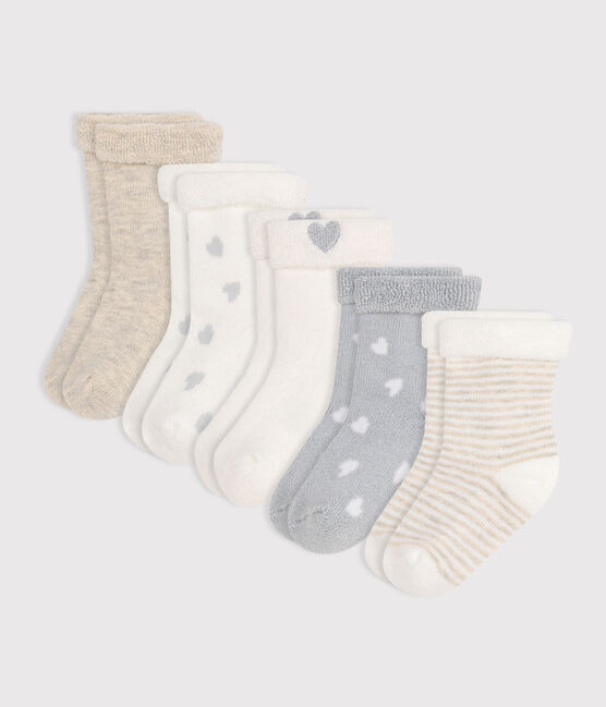 Pack of newborn babies' plain cotton socks variante 1