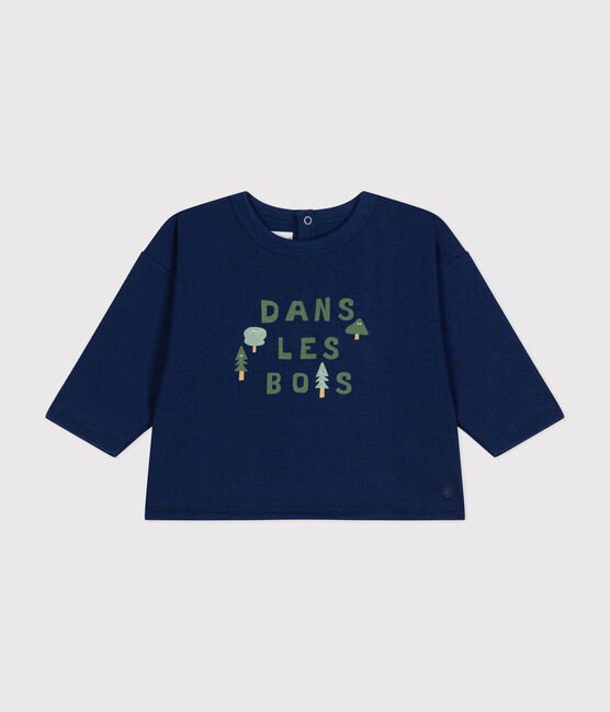 Babies' long sleeved T-shirt in fine jersey MEDIEVAL blue