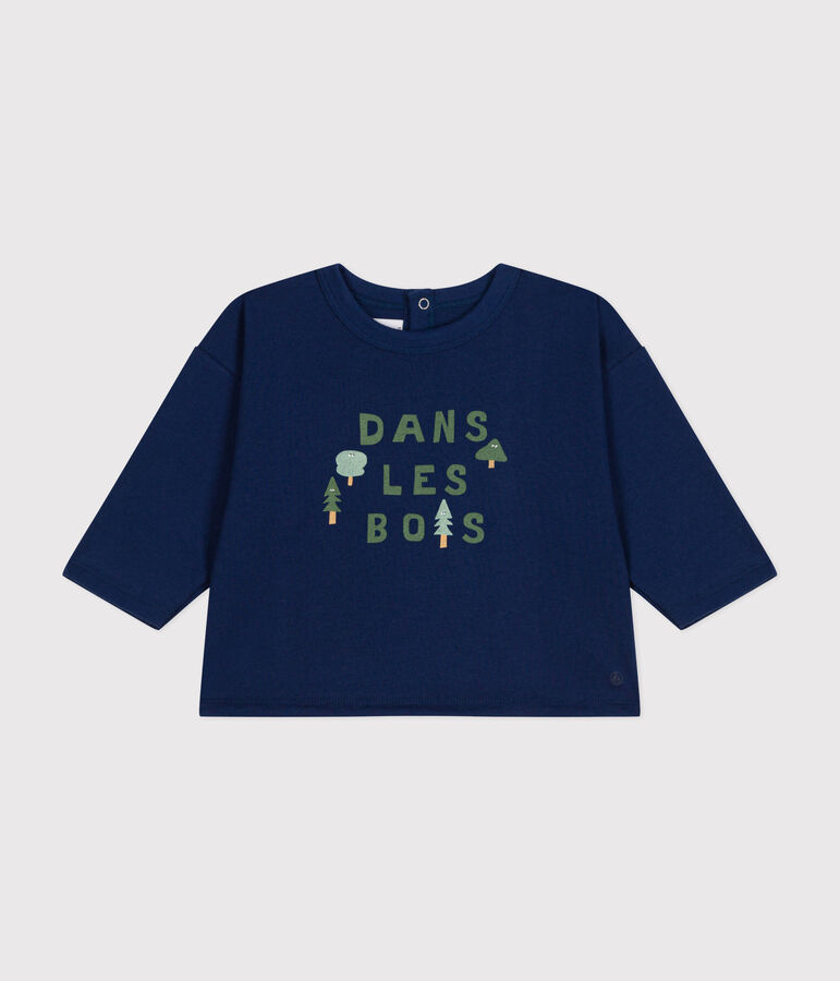 Babies' long sleeved T-shirt in fine jersey blue
