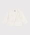 Babies' cotton cardigan with a heart pattern white