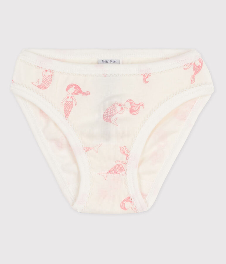 Girls' Cotton Briefs white/pink