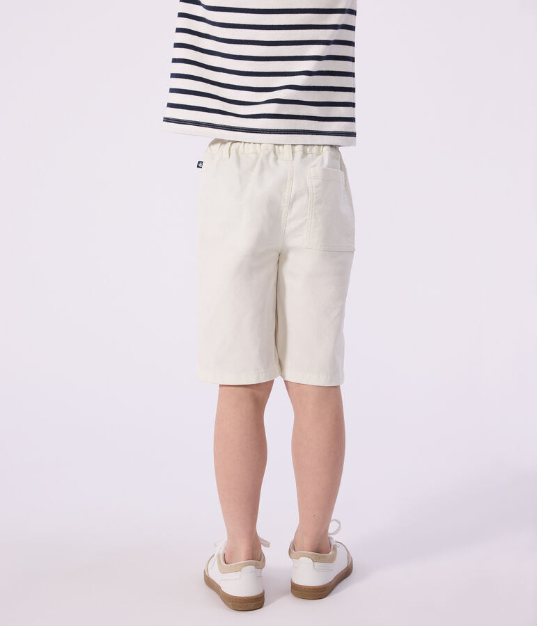 Children's Bermuda shorts in plain cotton white