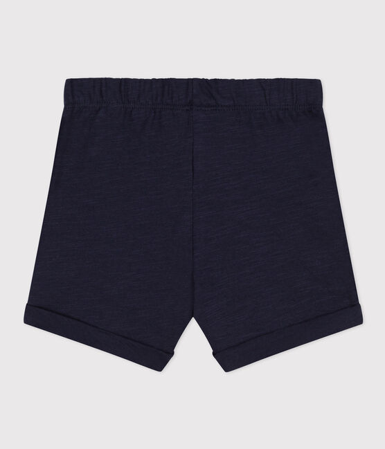 Babies' Plain Slub Jersey Shorts SMOKING blue