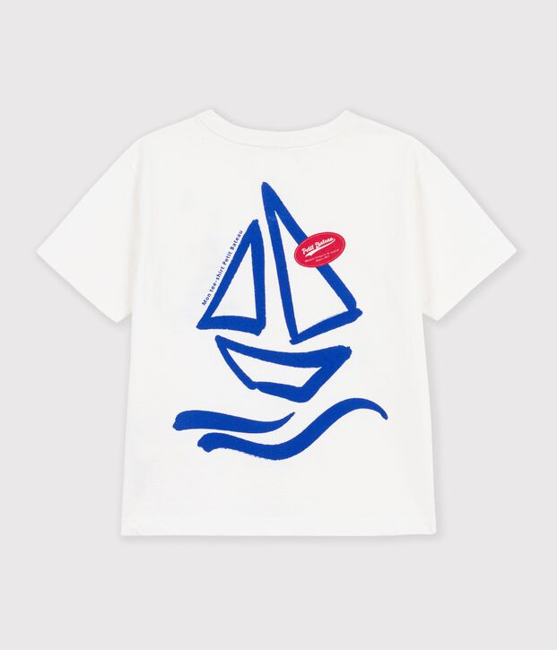 Children's short-sleeved printed T-shirt white