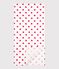 Red heart print cotton muslin for babies MARSHMALLOW white/TERKUIT red
