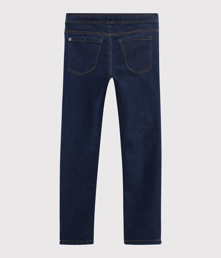 Boys' Denim Fleece Trousers DENIM BLEU FONCE blue