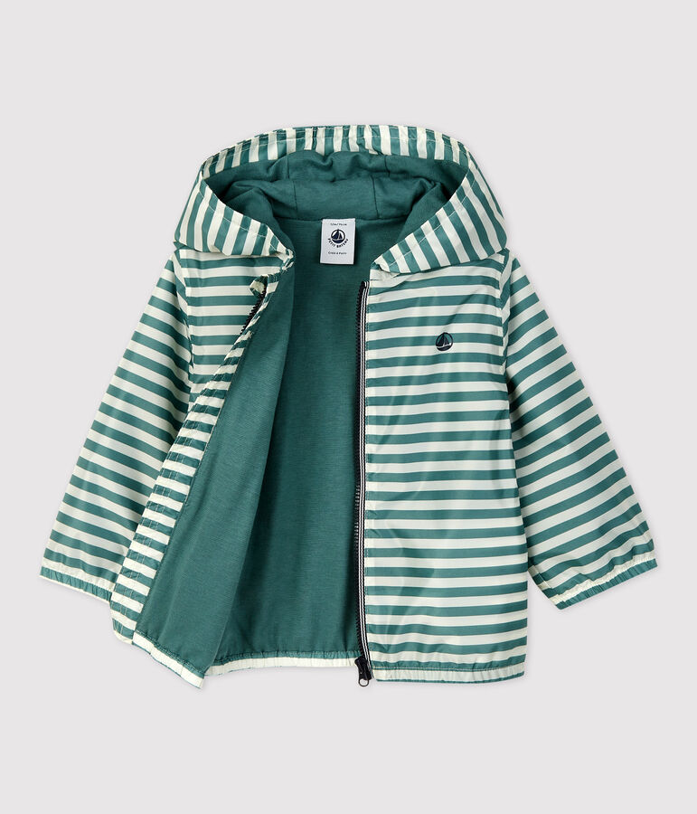 Babies' Recycled Polyester Windbreaker green/ecru
