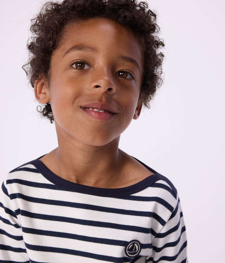 Children's Unisex Organic Cotton Breton Top white/blue