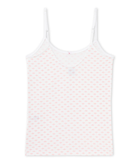 T-shirtnage girl's print strap vest ECUME white/VENUS pink/MULTICO