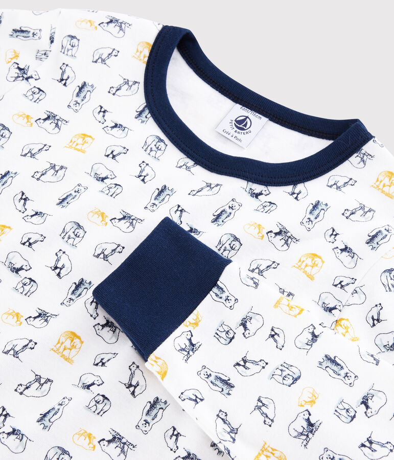 Boys' Fleece Bear Pyjamas white/multicolor