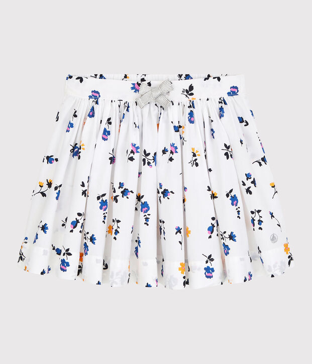 Girls' Poplin Skirt white/multicolor