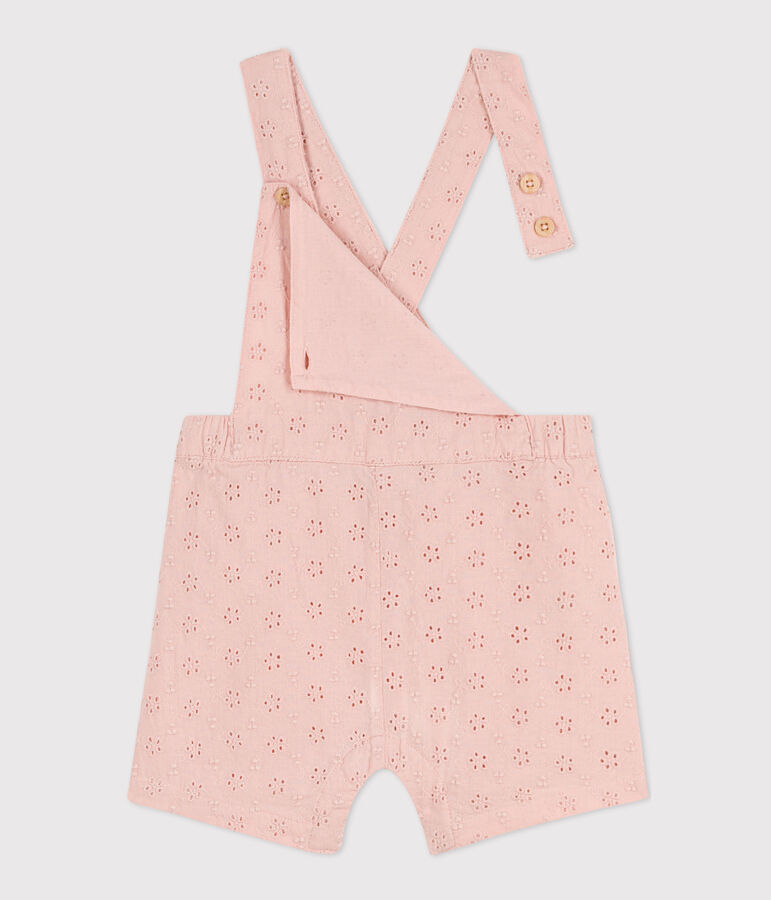 Babies' English embroidery Dungaree Shorts pink